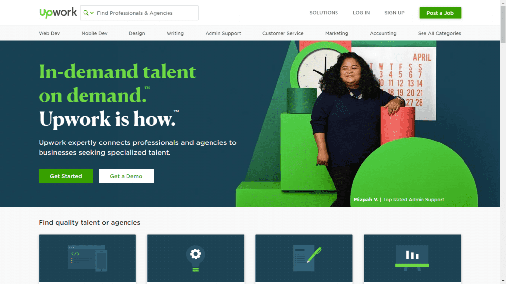 Tampilan Website Upwork